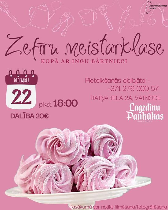 22.dec. Zefīru meistarklase Vaiņodē